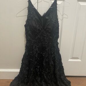 Xscape Black Sleeveless V-Neck Mini Dress